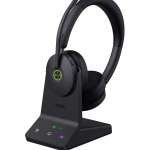 Yealink Headset Wireless Dual-Mode DECT/Bluetooth 4-Mic NC with ANC & Basestation WH68 Teams